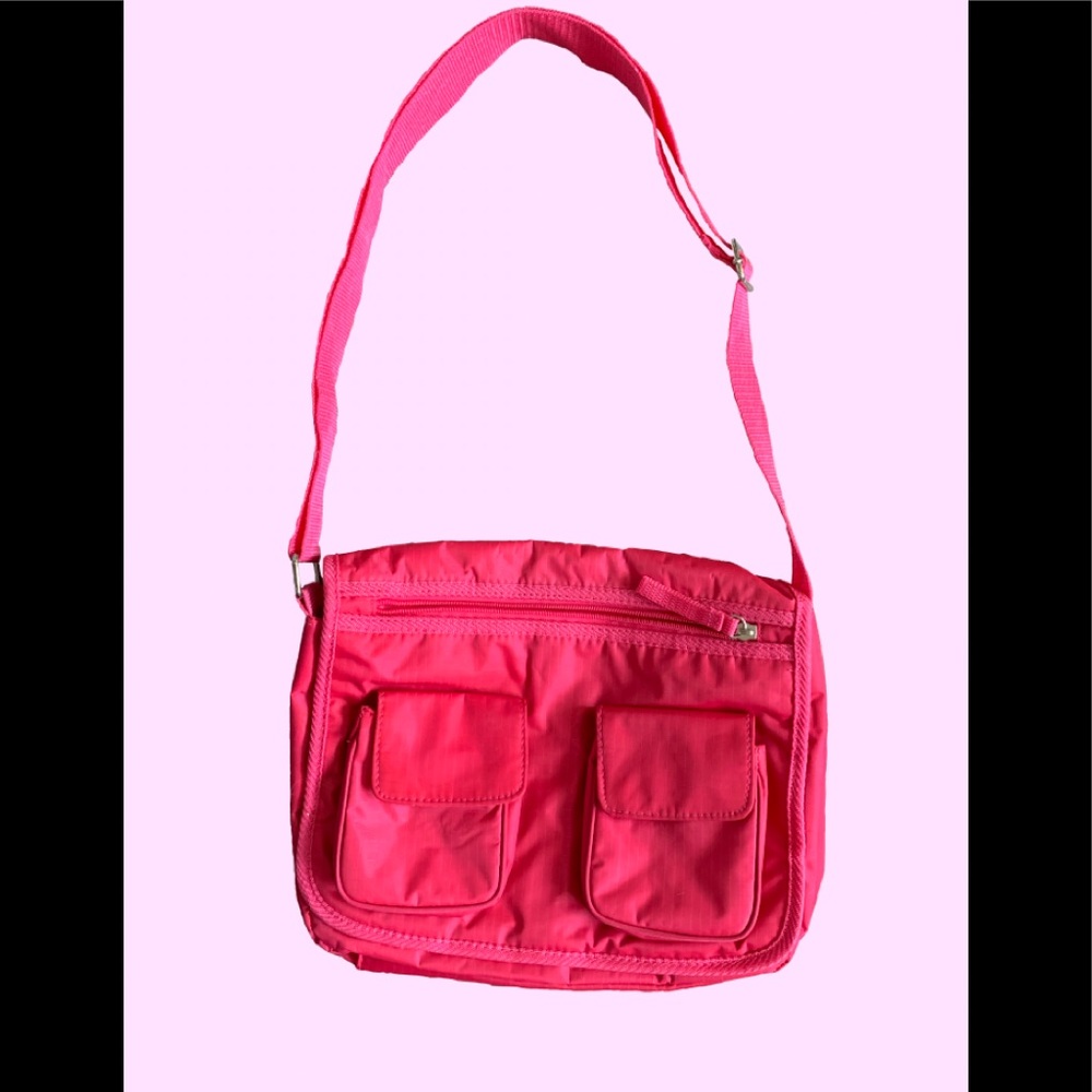 Y2K Neon Pink Adjustable Shoulder Handbag